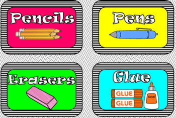 Black and Neon Class Labels by A Heart to Teach | TPT