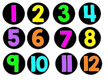 Preview of Black and Neon Numbered Circle Labels