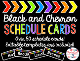 Black and Rainbow CHEVRON Schedule Cards - EDITABLE