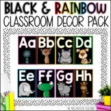 Black and Rainbow Classroom Decor Bundle