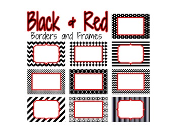 Preview of Black and Red Borders and Frames