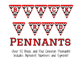 Black and Red Chevron Pennants (Red Frame)