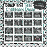 Black and Teal Chalkboard Decor Bundle