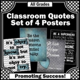 Black and Teal Classroom Decor Bundle Motivational Posters