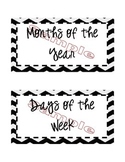 Black and Turquoise Chevron Classroom Heading Labels {Editable}