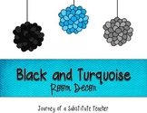 Black and Turquoise  Room Decor Pack