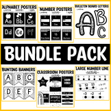 Black and White Abstract Classroom Decor Bundle Pack, Back