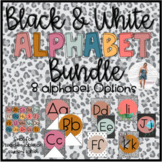 Black and White Alphabet Muted Colors English & Spanish