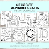 Black and White Alphabet Cut and Paste Craft Templates