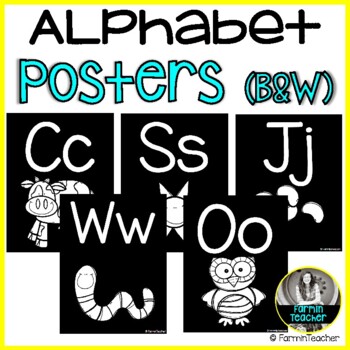 Preview of Black and White Alphabet Posters