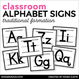 Black and White Alphabet Signs - Manuscript Style