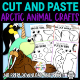 Black and White Arctic Animal Cut and Paste Craft Templates