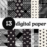 Black and White Backgrounds / Digital Papers / Patterns Clipart