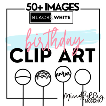happy 50th birthday clip art black and white