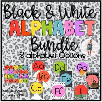 Preview of Black and White Bright Alphabet
