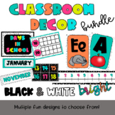 Preview of Black and White Bright Classroom Decor