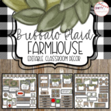 Buffalo Plaid Farmhouse - Editable Classroom Decor
