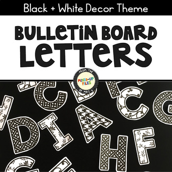 Black and White Bulletin Board Letters by Mixed-Up Files | TpT