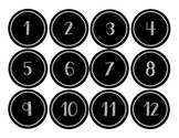Black and White Calendar Numbers