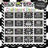 Black and White Chalkboard Decor Bundle