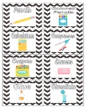 Black and White Chevron Supply Labels