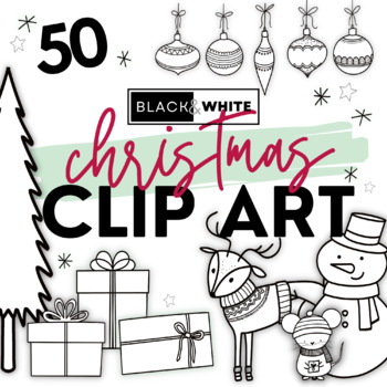 black and white merry christmas clip art