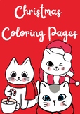 Black and White Christmas Linear Kids Coloring Page A4 Worksheet
