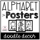 Black and White Classroom Decor Alphabet Poster Set