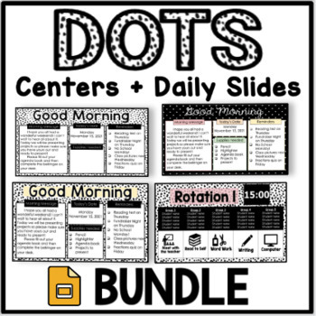 Preview of Black and White Classroom Decor | Daily Slides | Center Rotation Slides