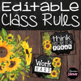 Farmhouse Classroom Decor Rules Editable