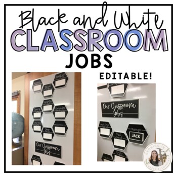 Preview of Black and White Classroom Job Display - Class Decor