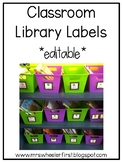 First Grade Classroom Library Labels: Black and White