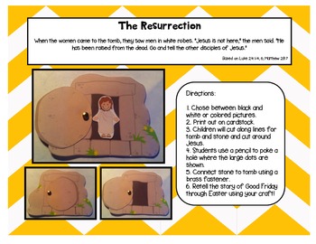 Preview of A Sunday School Easter Resurrection Tomb Craft Set with Jesus {religious}