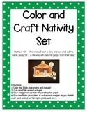 A Sunday School Christmas Nativity Craft Set to color or c
