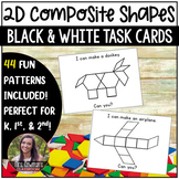 Black and White Composite Shapes: Pattern Block Task Cards