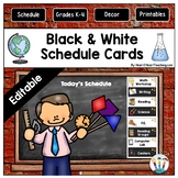 Black and White Daily Schedule Cards {EDITABLE}