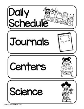 Black and White Daily Schedule Cards - Elementary Classroom FREEBIE!