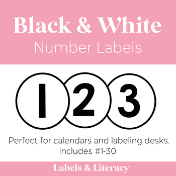 Preview of Black and White Desk Number Labels