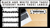 Black and White Desk Tags| Student Name Tags| Labels
