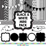 Black and White Digital Mini Paper and Clip Art Pack