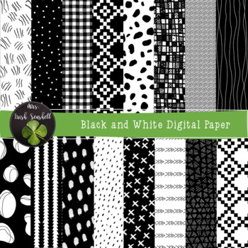 Preview of Black and White Digital Paper - Commercial Use 