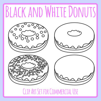 donut black and white
