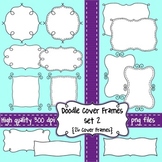 Black and White Doodle Cover Frames & Borders SET 2 for Co