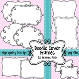 Black and White Doodle Cover Frames & Borders for Commercial Use