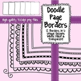 Black and White Doodle Page Borders for Commercial Use
