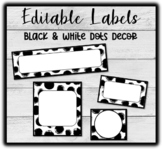 Black and White Dots Décor CLASSROOM LABELS