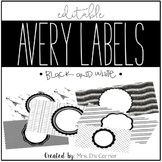 Black and White Editable Classroom Labels 2x4 { Avery Labe
