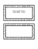 Black and White Editable Hallway Pass