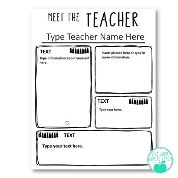 Black And White Editable Meet The Teacher Letter Template Free Tpt