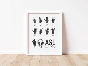 Preview of Black and White - Farmhouse -ASL American Sign Language NUMBERS 1-10 Printable